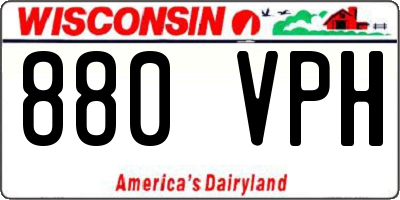WI license plate 880VPH