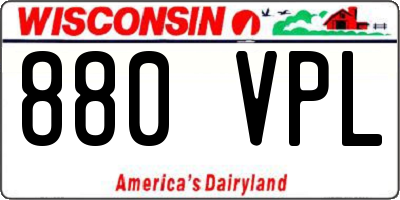 WI license plate 880VPL
