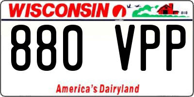 WI license plate 880VPP
