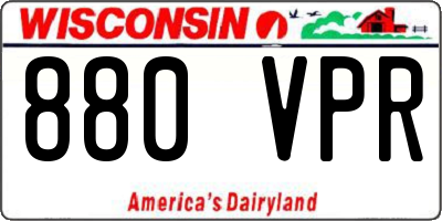 WI license plate 880VPR