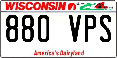WI license plate 880VPS