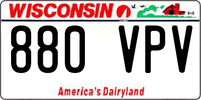 WI license plate 880VPV