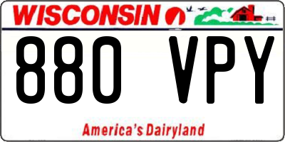 WI license plate 880VPY