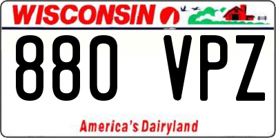 WI license plate 880VPZ