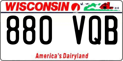 WI license plate 880VQB