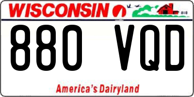 WI license plate 880VQD