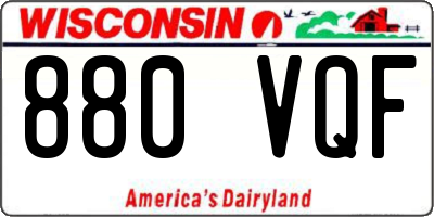 WI license plate 880VQF