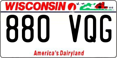 WI license plate 880VQG