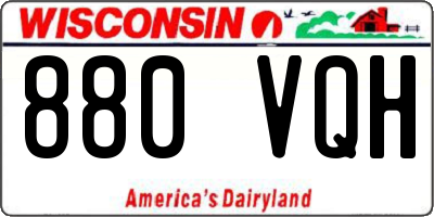 WI license plate 880VQH