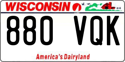 WI license plate 880VQK