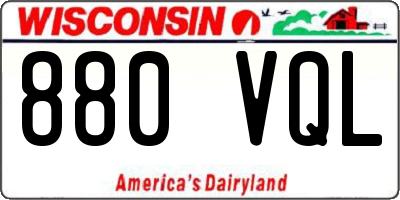 WI license plate 880VQL