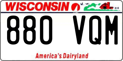 WI license plate 880VQM