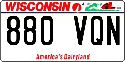 WI license plate 880VQN
