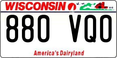 WI license plate 880VQO