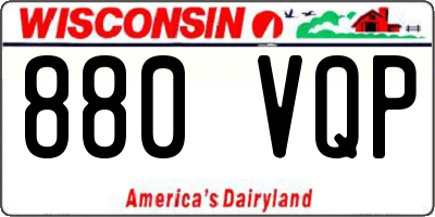 WI license plate 880VQP