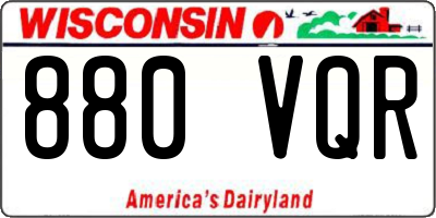WI license plate 880VQR
