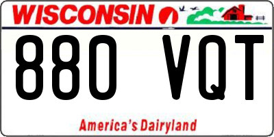 WI license plate 880VQT