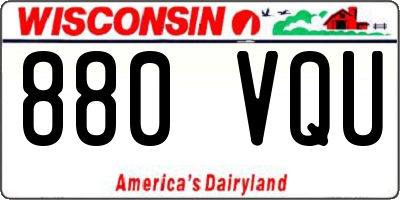 WI license plate 880VQU