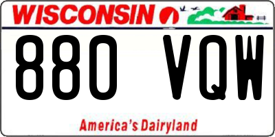 WI license plate 880VQW