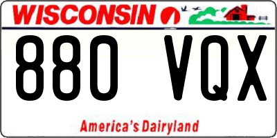 WI license plate 880VQX