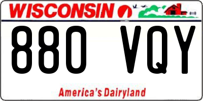 WI license plate 880VQY