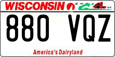 WI license plate 880VQZ