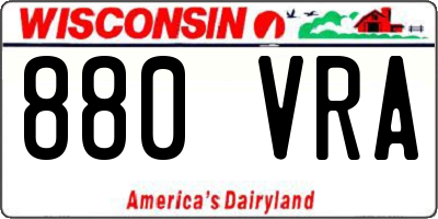 WI license plate 880VRA
