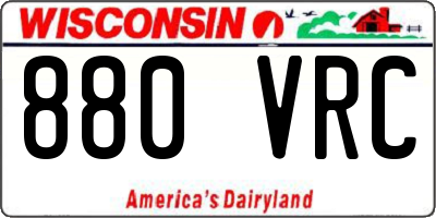 WI license plate 880VRC