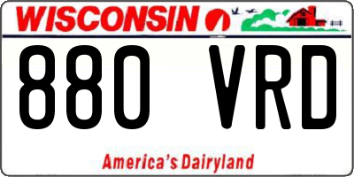 WI license plate 880VRD