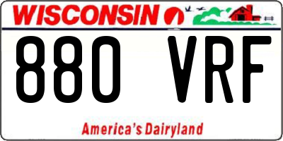 WI license plate 880VRF