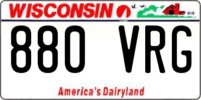WI license plate 880VRG
