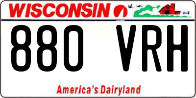 WI license plate 880VRH