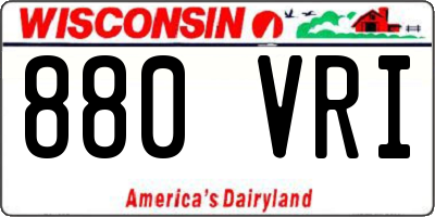 WI license plate 880VRI