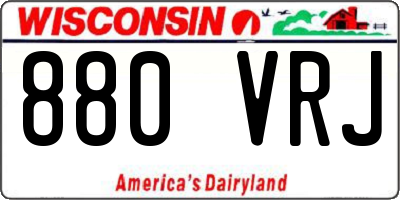 WI license plate 880VRJ