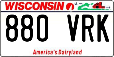 WI license plate 880VRK