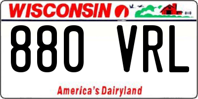 WI license plate 880VRL