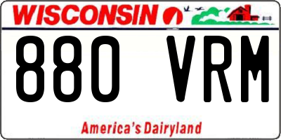 WI license plate 880VRM