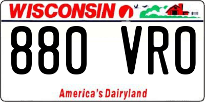 WI license plate 880VRO