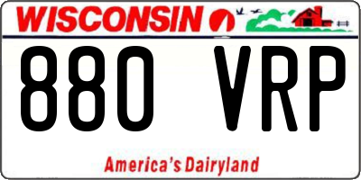 WI license plate 880VRP