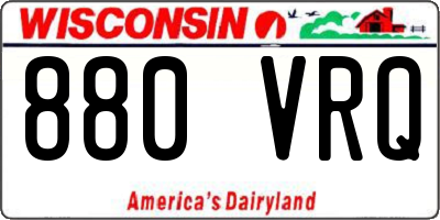 WI license plate 880VRQ