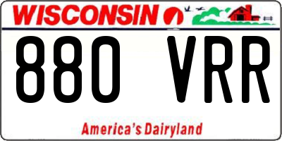 WI license plate 880VRR