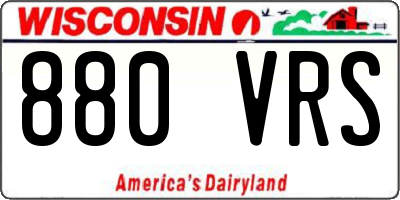 WI license plate 880VRS