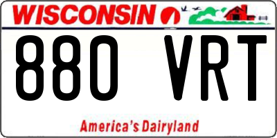 WI license plate 880VRT