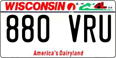 WI license plate 880VRU