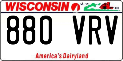 WI license plate 880VRV