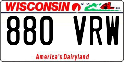 WI license plate 880VRW