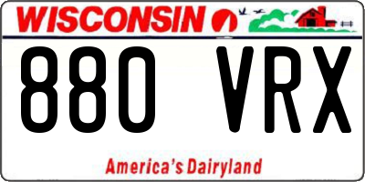 WI license plate 880VRX