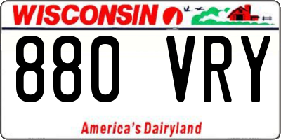 WI license plate 880VRY