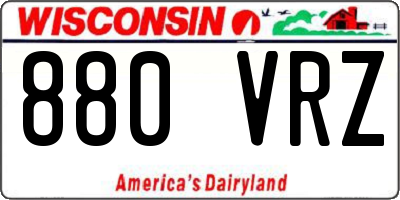 WI license plate 880VRZ