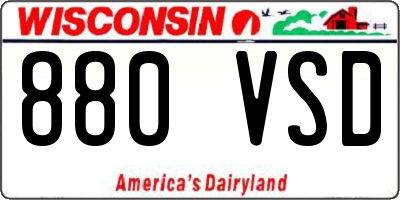 WI license plate 880VSD